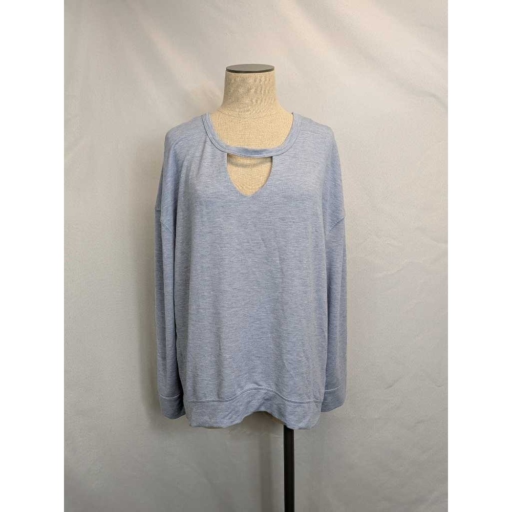 Juicy Couture Women's Blue Keyhole Neck Long‎ Sleeve Pullover Sweatshirt Size XL